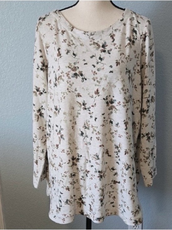 J. Jill Tops - J Jill Floral Heathered Tunic Long Sleeve XL Petite Excellent Condition